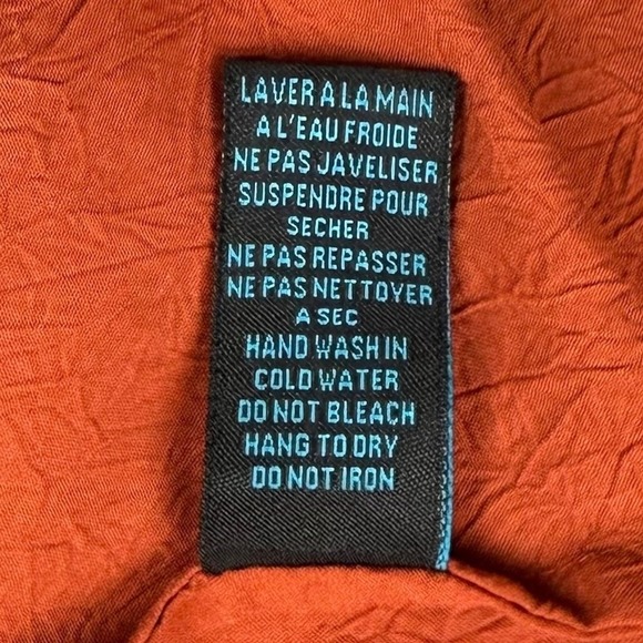 Point Zero Nicole Benisti embroidered crinkle button blouse XL women - Picture 9 of 9